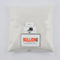 Pack of 1mm white zirconia tumbling spheres, '1 Kilo' noted, branded with 'BULLIONCARE'.