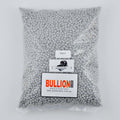 4mm tumbling media from Bullioncare, neatly packaged with a '1 KILO, 5mm Corundum ball' label and Bullioncare sticker, presented against a white background.