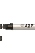JSP branded wax pen showcased up close, highlighting the detailed thread burner and featuring a '+' sign with an additional wax head below, indicating a dual-function variant for thread burning and wax manipulation, displayed on a white background.