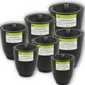 Assortment of top-rated Salamander crucibles in various sizes, renowned for their superior quality, displayed together to showcase their versatility for different metal casting needs.